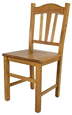 t m c s Tommychairs - Stuhl Silvana für Küche und Esszimmer, Robuste Struktur aus Buchenholz, in der Farbe Eichenholz lackiert und Sitzfläche aus Holz