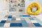 Carpeto Rugs Teppich Kinderzimmer Junge Mädchen - Kinderteppich für Spielzimmer Jugendzimmer - Karo Viele Farben und Größen Pastellfarben Türkis Grau 240 x 330 cm