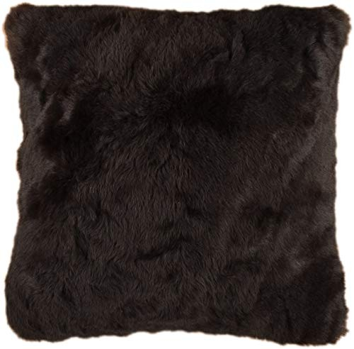 Lammfell Kissenbezug schwarz Natur 50 x 50 cm aus echtem isländischem Lammfell Schaffell Kissen Fellkissen