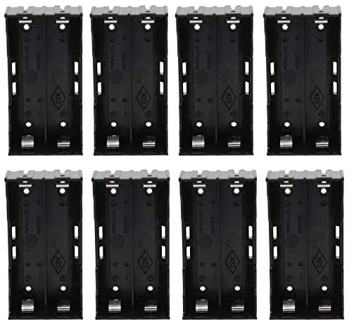 GTIWUNG 8 Stück 2 x 3.7V 18650 Batteriehalter Fall Kunststoff Batterie Abdeckung Aufbewahrungsbox mit 4 Pin (2 Solts) + 2 Stück 18650 Aufbewahrungsbox für Batterien
