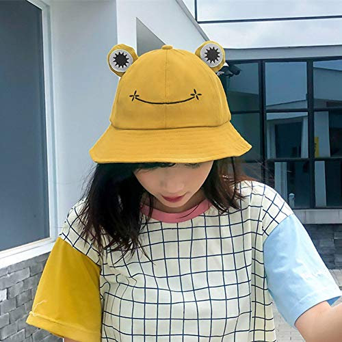 Fischerhut Unisex Fischerhüte Bucket Hat Netter Grün Frosch Eimerhut Sonnenhut Damen Herren Baumwolle Faltbar Anglerhut Strandhut Zum Wandern Camping Reisen Angeln 56-58cm