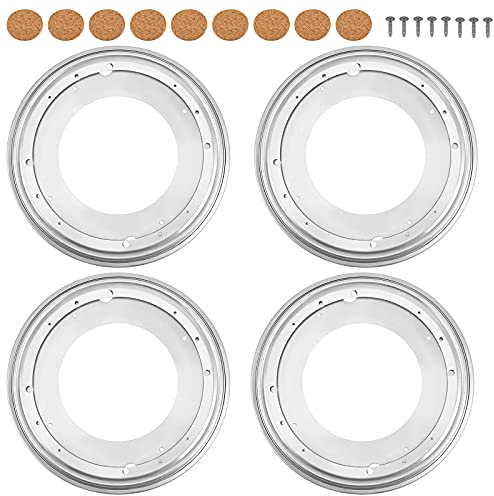HOIGON 4 Stück 30,5 cm Dicke 360 Grad drehbare Plattenspieler-Kugellager rund Lazy Susan Lager Hardware Drehteller inklusive Befestigungsschrauben Kork Abstandshalter