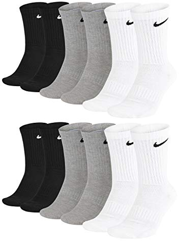 Nike Unisex Trainingssocken Everyday Cushioned Crew Socks SX7664 6 Paar, Größe:42-46, Artikel:-901 grey/white/black