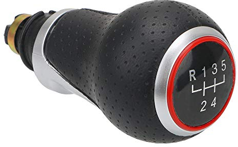 DIYWORK KFZ Schaltknauf, 12mm Loch, für Audi A4 B6 B7 B8 A6 S4 8K A5 8T Q5 8R S Line, für Ibiza 6J, für Seat Leon MK1, für Passat Golf MK4 (Rot,R, 5 Gang)