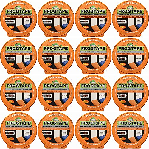 Frog Tape Abdeckband für Maler, glänzend und seidenmatt, 36 mm x 41,1 m, Orange, 16 Stück