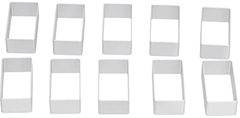 10 Pièces Moule à Gâteau de Lune en Acier Inoxydable, Biscuits Biscuits Cutter Moule de Cuisson Ensemble en Aluminium Petits Biscuits Biscuits pour les Fêtes (Big rectangle)