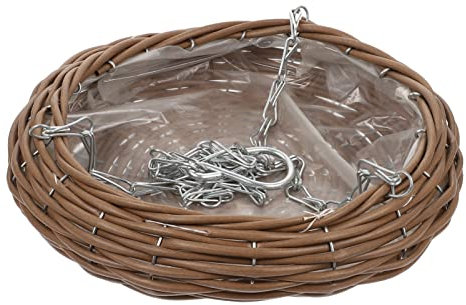 1stk Blumenkorb Weide Hängen Vogelfutter-hängekorb Gewebter Aufhänger Gewebter Hängender Pflanztopf Pflanzer Geflochtener Blumentopf Rattan Vase Vögel Natürlich Kind Pflanzenfasern