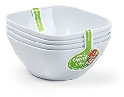 Set of 4-175ml Square Small Bowls | Multipurpose Serving Bowls for Dips, Desserts and Sauces | Durable, Stylish and Microwave Safe