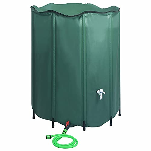 MOONAIRY Regenwassertank Faltbar mit Hahn, Wassertank, Regentonne, Wassertonne, Regenfass, Wasserfass, Regenrinnen Ablauf Regentonne, 1000 L
