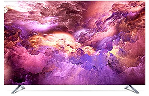 Custom 19 - 80 22 inch 75 inch Decorative Hood Cover for Screen TV PC Nebula Universe Waterproof Purple Blue Green Tv cover (Color : Violet, Specification : 60)