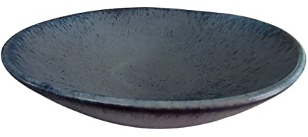 PintoCer - 2 x Piatti Fondi in Gres, 23 cm, Ciotola per zuppa, pasta, insalata o cereali, blu