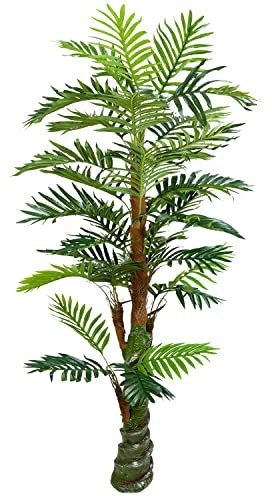 Künstliche Palme Kunstpalme Kunstpflanze Palme künstlich wie echt Cycuspalme Plastikpflanze Balkon Dekoration Deko 165 cm hoch Decovego