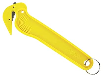 Yellow Hook Knife Film/Tape/Strapping Cutter (No Exposed Blade) - JF07631