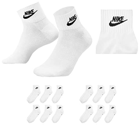 Nike U NK V CUSH Knöchelsocken für Erwachsene, Unisex, 3 Stück, 12 Paar Weiß, 38-42