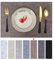 Homaxy Tischsets Abwaschbar 6er Set, Wasserdicht Tischset, Platzsets Abwischbar Doppelseitigen, Platzset Leder, rutschfest Platzdeckchen, Schön Tischuntersetzer, Dunkelbraun