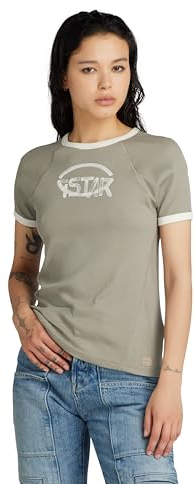 G-Star RAW Damen Army Ringer Slim Top, Grün (Shamrock D24506-D527-2199), XL