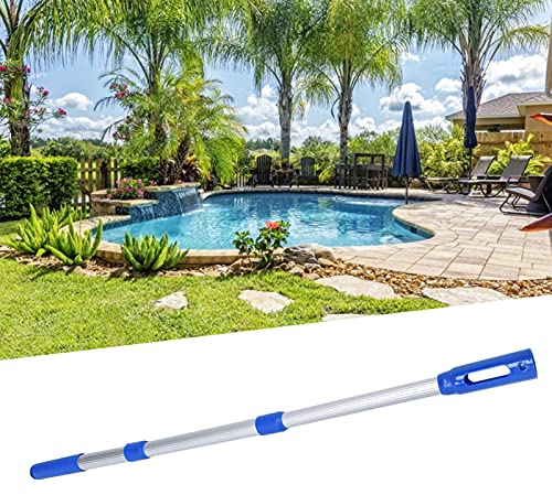 Pértiga Telescópica para Piscina, Pertiga Telescopica Piscina de Aleación de Aluminio, Ajustable de 44,5 a 88 cm, Poste Telescópico para Piscina, para Redes,Rastrillos,Cepillos,Aspiradoras de Piscina