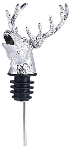 Sdjdhej Wine-pourers Bottle Stopper, Zinc Alloy Deer Shape, Silicone Stoppers, Ideal Bar Accessory Gift for Wine Lovers