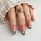 24 Pcs Press On Nails, Green Fake Nails, Acrylic Full Cover False Nails for Women and Girls, Nail Glue Included