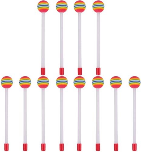 Abaodam 12 StüCk Schlegel Trommel Filz Trommelschlägel Kind Orff-instrument Lutscher Schwamm Zubehör Werkzeug Trommelstock Kind Schlagzeug Plastik