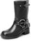 DREAM PAIRS Stivali a metà Polpaccio da Donna Stivali Stivaletti Biker Fibbie Anfibi Fashion Stivali da Donna con Tacco Basso Grosso,Size 36.5,Nero,SDMB2405W