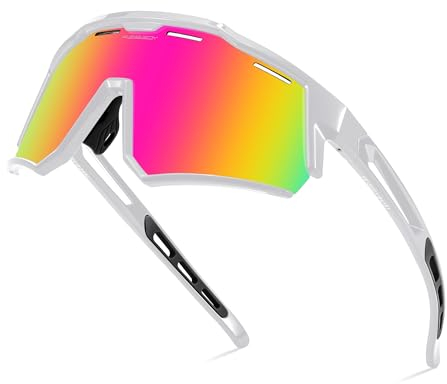 FEISEDY Fahrradbrille Polarisiert für Herren Damen TR90 Rahmen Sport Sonnenbrille Verspiegelt Sportbrille mit UV400 Schutz B4151