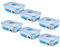 LocknLock 6er Set HPL321 Vorratsdosen - Frischhaltedosen 1,2 Liter - Maße (LxBxH): 210 x 146 x 67 mm - Geeignete Dosen zum Einfrieren und Mikrowelle - Lock and Lock Dosen Food Box Meal-Prep-Boxen