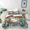 ANHOPE Chinesisch Drache Tiger Bettwäsche Set 3 Teilig Bettbezug 155x220 cm + 2 Kissenbezug 80x80 cm Weich Microfaser Bettbezüge mit Reißverschluss Ganzjahres Bettdeckenbezug Set