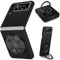 ZHOZEXIN Compatible with Samsung Galaxy Z Flip 3 Case, Magnetic 360° Rotating Ring Shockproof ，Supports wireless charging Cover for Samsung Galaxy Z Flip 3 5G (Black)