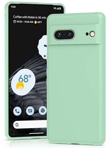 YATWIN Silicone Case for Google Pixel 7 5G, Soft-Touch, Shockproof, DustProof, Antiskid Full Body Armour Phone Cover for Google Pixel 7 5G - Light Cyan