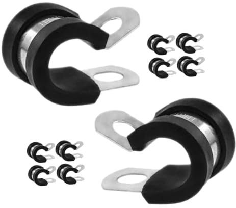 WATIIFUFU 12pcs Rubber Hose Clamp Clamps Hoses Cable Clips Heavy Duty Hose Tube Clamp Hose Clamp Kit Hose Pipe Clips Tubing Clamp Pipe Repair Clamp Pipe Strap Clips Stainless Steel