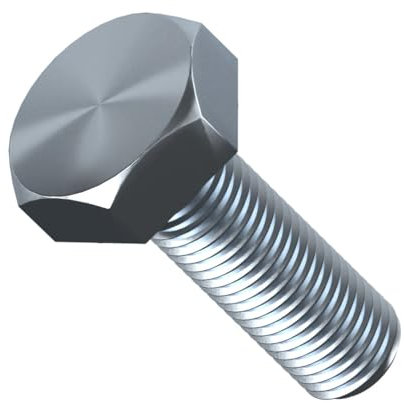 Viti a testa esagonale, M7 (7 mm x 20 mm), completamente filettate, in acciaio ad alta resistenza, grado 8.8, zinco DIN 933, confezione da 20