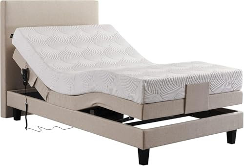De RUCCI Motorbett, Boxspringbett mit elektrischer Verstellung, 7-Zonen Matratze, Modell 209E Riva Bestes Preis-Leistungs-Verhältnis, Zwei Jahre Garantie auf den Bettmotor (Beige, 140 x 200 cm)