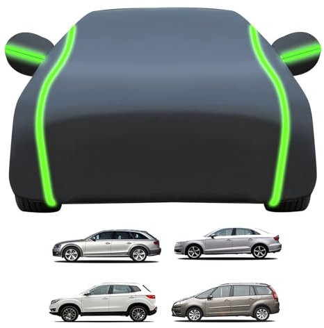 Abdeckplane Auto für 𝖯eugeot 207 CC Autoabdeckung Winter Wasserdicht,Autogarage Abdeckung mit Reflektierenden Streifen,Staubdicht Schneefest, Winddicht Car Cover