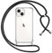 Pnakqil Coque pour iPhone 13 Mini avec Cordon, Transparente Silicone Housse avec Réglable de Collier Anti-Chute Etui pour iPhone 13mini, Ètuis à Bandoulière 5.4, Noir
