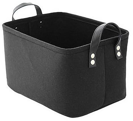 JNGTKL Black Basket, 31*21.5*19cm Black Storage Box With Handle, Black Felt Storage Basket, Multi-Functional Black Storage Basket, Durable Foldable Storage Box For Clothes Gifts Toys