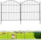 IMSGVIFO 10 Stück Steckzaun Metall,Dekorativer Gartenzaun Teichzaun 60cm Hoch,Oberbogen Rund Gitterzaun Set Gartenzaun,Beetzaun Zaunelemente Steckzaun für Hunde Teichumrandung Hühnerzaun,Anthrazit