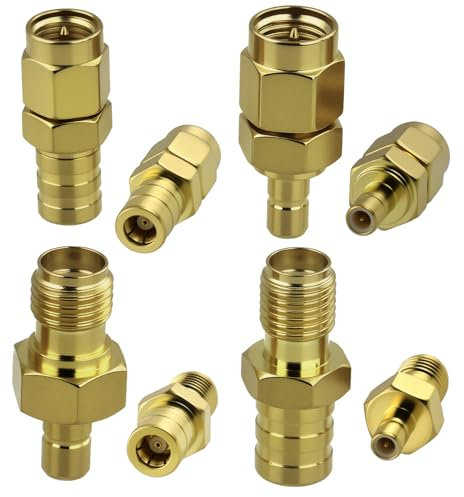 4 Stück SMA zu SMB Antenne Adapter, SMB auf SMA Stecker RF Konverter Antennenadapter Kit für DBA Autoantenne Wirelesse WiFi Router Satellite Radio Antennas FM Tuner Empfänger