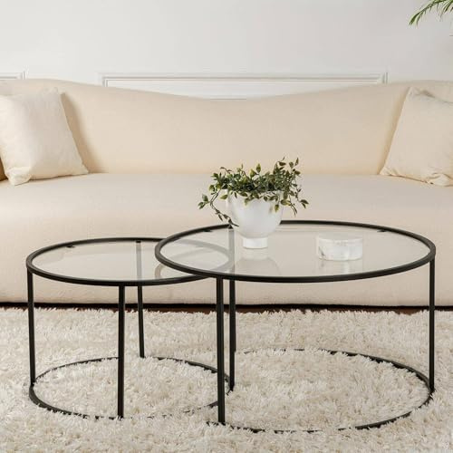 Dmora Couchtisch Ragalna 80x80x43h cm Rund Schwarz
