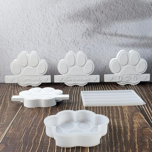 Xidmold Hund Pfote Silikonformen Gießformen Gipsformen Tierpfote Silikonform für Gips, Epoxidharz, Handwerk