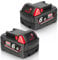 QUPERR 2-Pack 18V 6000mAh Replacement for Milwaukee M18 Battery, High-Capacity Lithium-ion Battery, Compatible with milwaukee 18V Cordless Power Tools 48-11-1840, 48-11-1828, 48-11-1820, 48-11-181