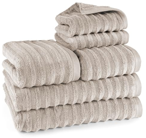 Pure Label Handtücher Set 6-TLG 2x70x140 2x50x100 2x30x50 Taupe | Weich, saugstark und pflegeleicht – für ein angenehmes Gefühl jeden Tag