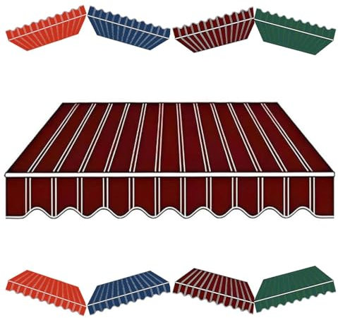 Tela retráctil de repuesto para toldo de patio, 2,4 x 2,1 m, toldo para exteriores, para ventanas y puertas, lona de refugio en rojo vino, perfecto para terrazas y patios