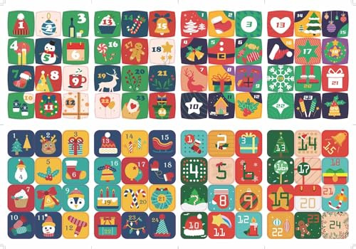192STK Adventskalender Zahlen Aufkleber (1-24) Set, 8 x 24 Weihnachten Adventskalender Zahlen Aufkleber Sticker Selbstklebend für Adventskalender Selber Basteln Adventskalendergeschenk Deko