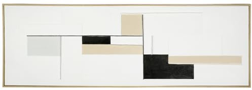 GILDE Bild Tunis - Leinwand - rechteckig - Höhe 52cm x Breite 152cm - sandig strukturiert - weiß - Wanddekoration