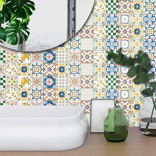 Adesivi per piastrelle adesive squisite 30x240 cm, adesivi per piastrelle a forma di limone, per bagno e cucina, adesivi murali autoadesivi in vinile, impermeabili, resistenti all'olio, decorazioni pe