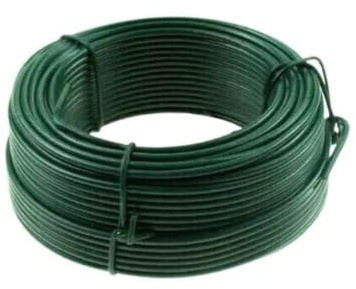 Bindedraht Rolle Ø 2,0mm x 50m grün, verzinkt & PVC ummantelt, Gartendraht Blumendraht Basteldraht Zaun Spanndraht, EU -Qualität