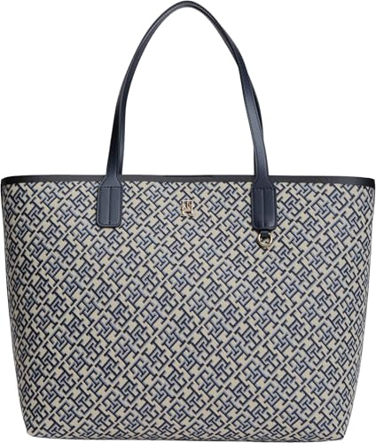 Tommy Hilfiger Damen Tote Bag Tasche Icon Jacquard mit Monogramm-Print, Mehrfarbig (Blue Mono), Einheitsgröße