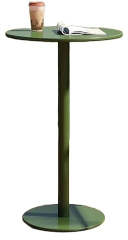 Preferspace Runder Stehtisch, 105 cm hoch, mit massiver Tischplatte und Metallgestell, Cocktailtisch for Bistro, Küche, Bar, Party, Hochzeit(Green)