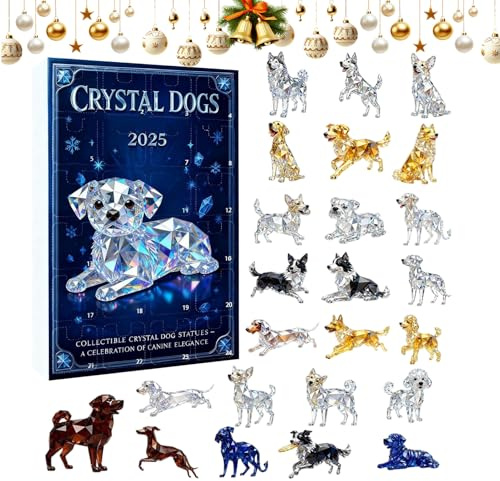 usefulbeauty 2025 Hunde-Adventskalender | Charme Acryl 2D Dekoration – 24 Tage Countdown Anhänger für Hundeliebhaber – für Weihnachtsbaum, Rückspiegel, Auto, Wand, Tür